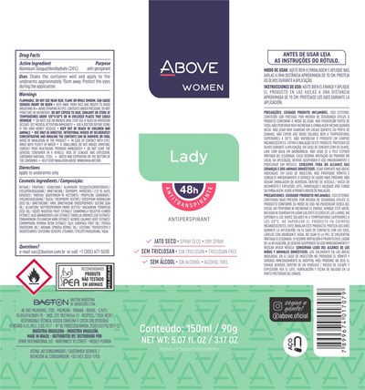 Package Label (Antitranspirante Above Lady 150ml)